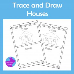 Trace and Draw Houses Fine Motor Skills Activity